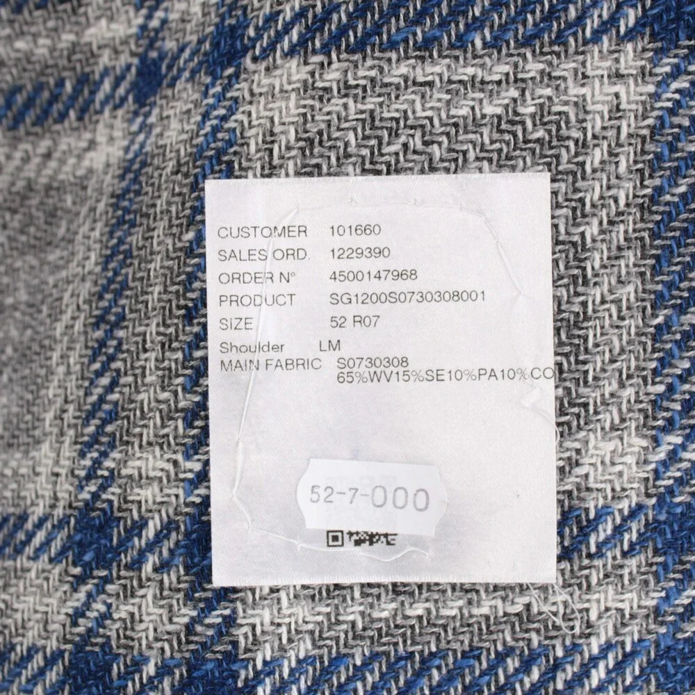Sartorio Kiton NWT Wool Blend Sport Coat Size 52R (42R US) Gray w/ Blue & White